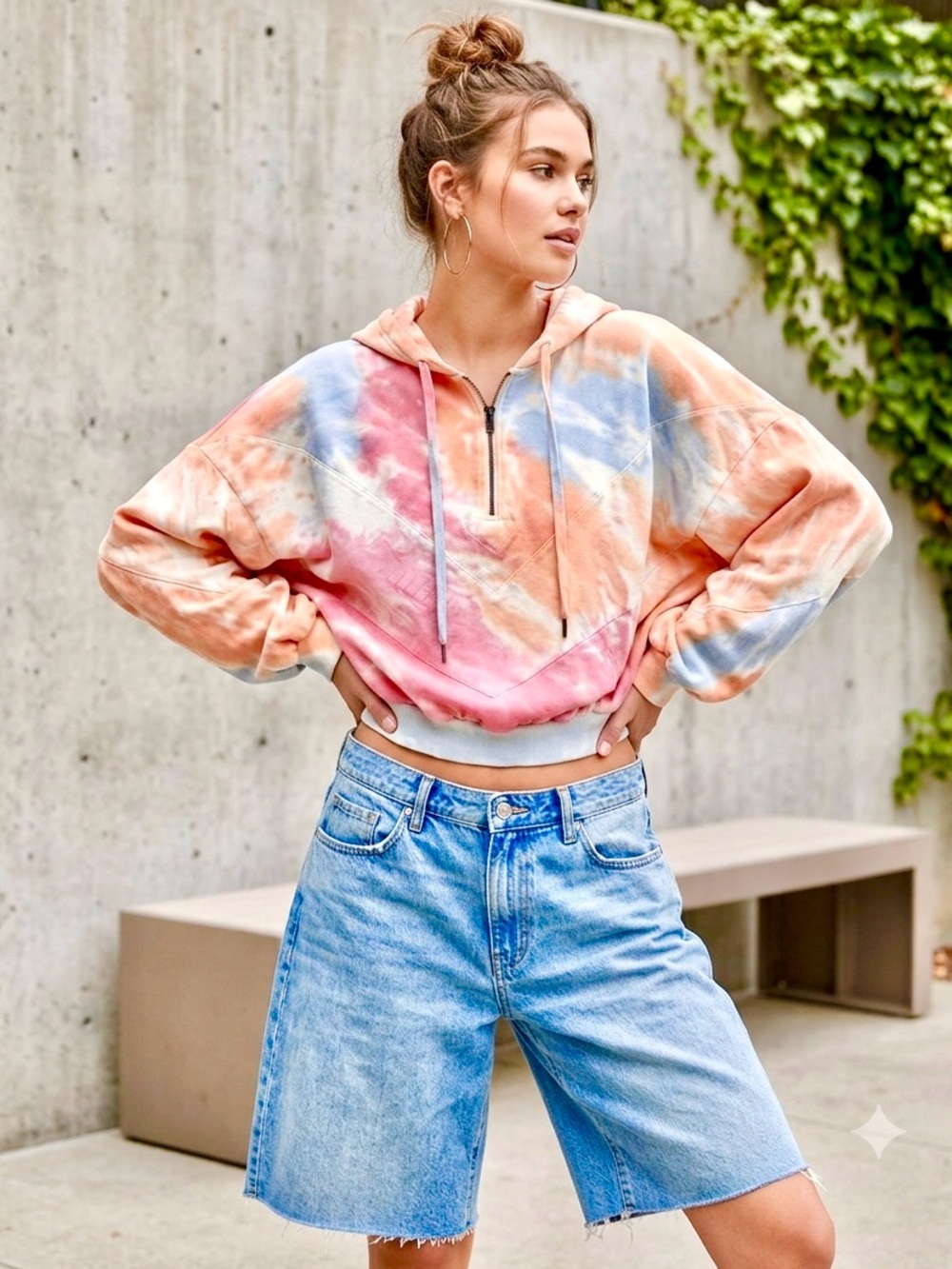 PINK Victoria's Secret Cropped Tie-Dye Hoodie. Athleisure, Streetwear, Indie Pop